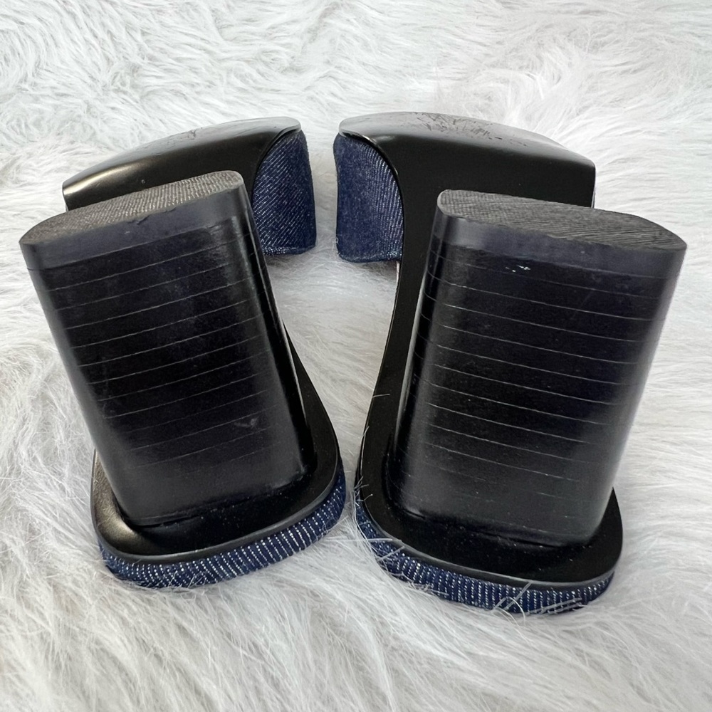 Mia Skylar denim cross-stitch square toe mules - Picture 8 of 8